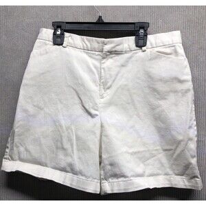 Dockers Stretch Stain Defender Women’s Shorts 10P White Slash Pockets Chino